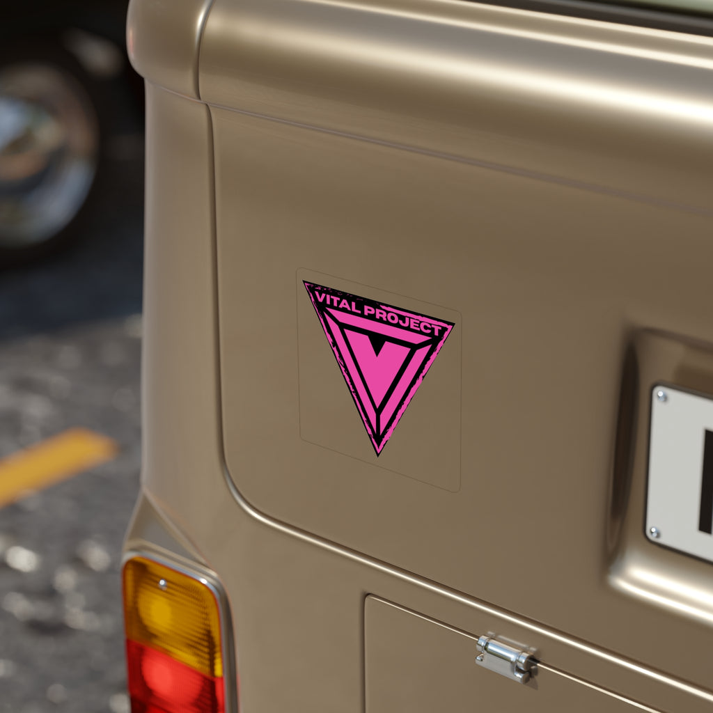 Vital Project Pink Triangle Outdoor Sticker — Die-Cut Transparent Vinyl
