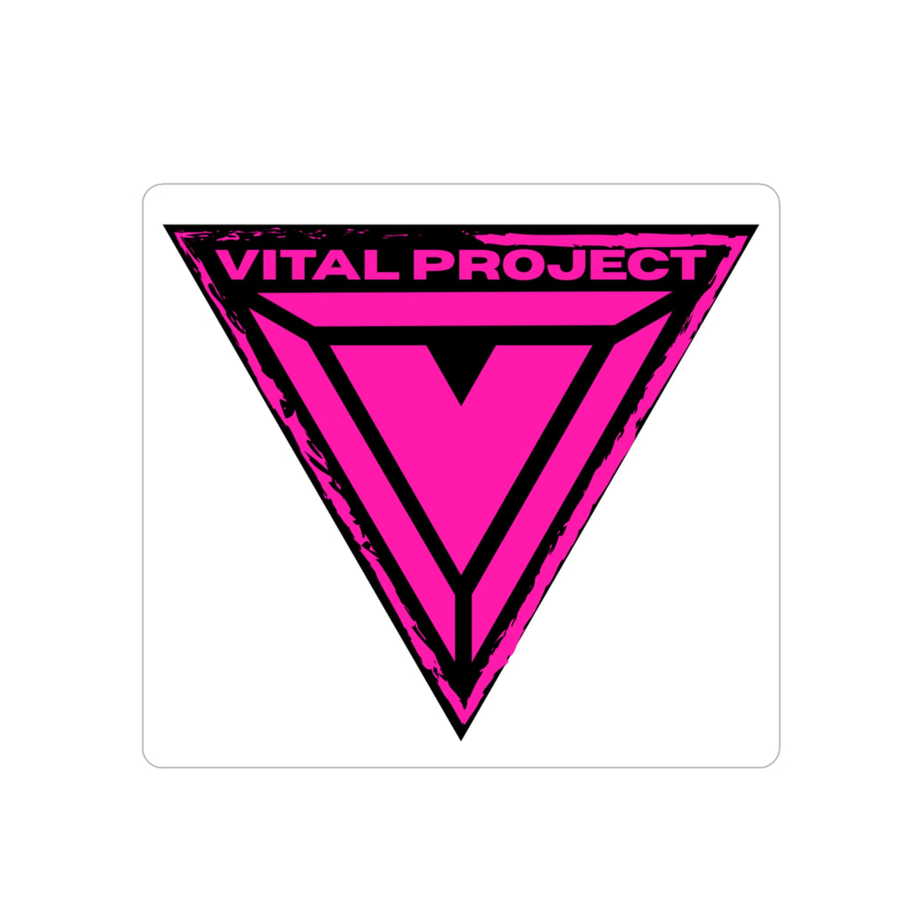 Vital Project Pink Triangle Outdoor Sticker — Die-Cut Transparent Vinyl