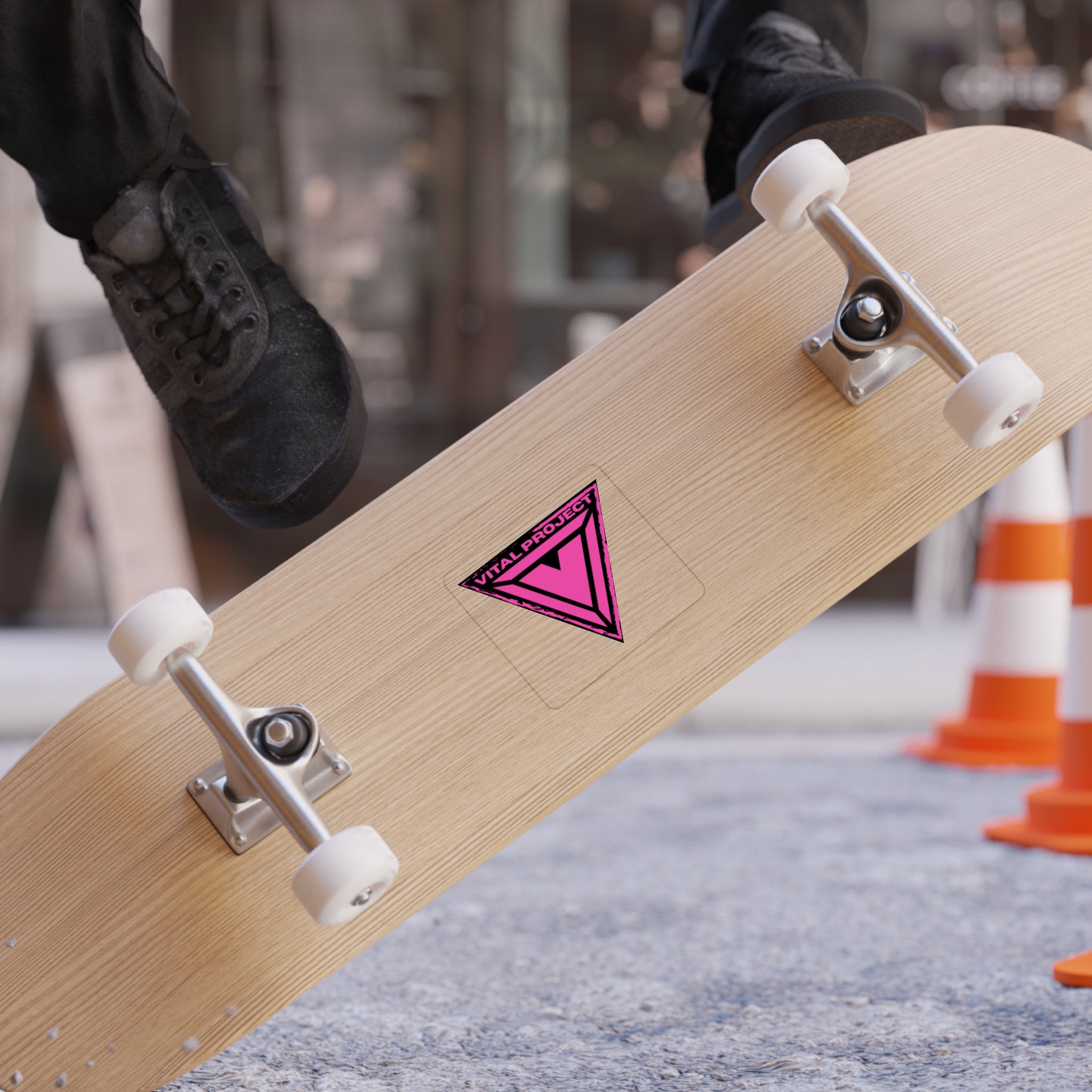 Vital Project Pink Triangle Outdoor Sticker — Die-Cut Transparent Vinyl