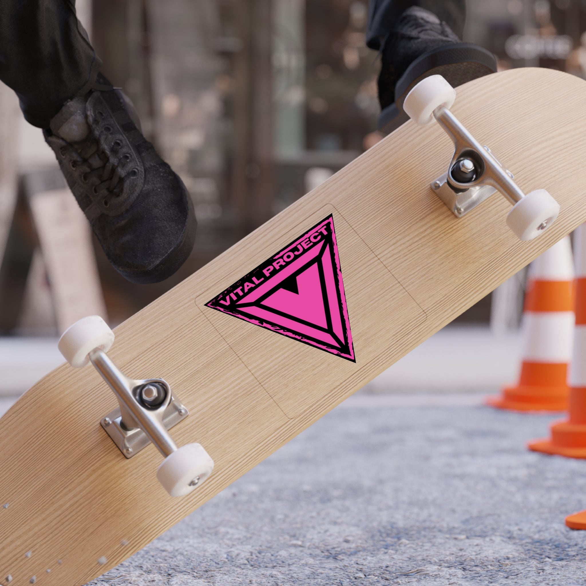 Vital Project Pink Triangle Outdoor Sticker — Die-Cut Transparent Vinyl