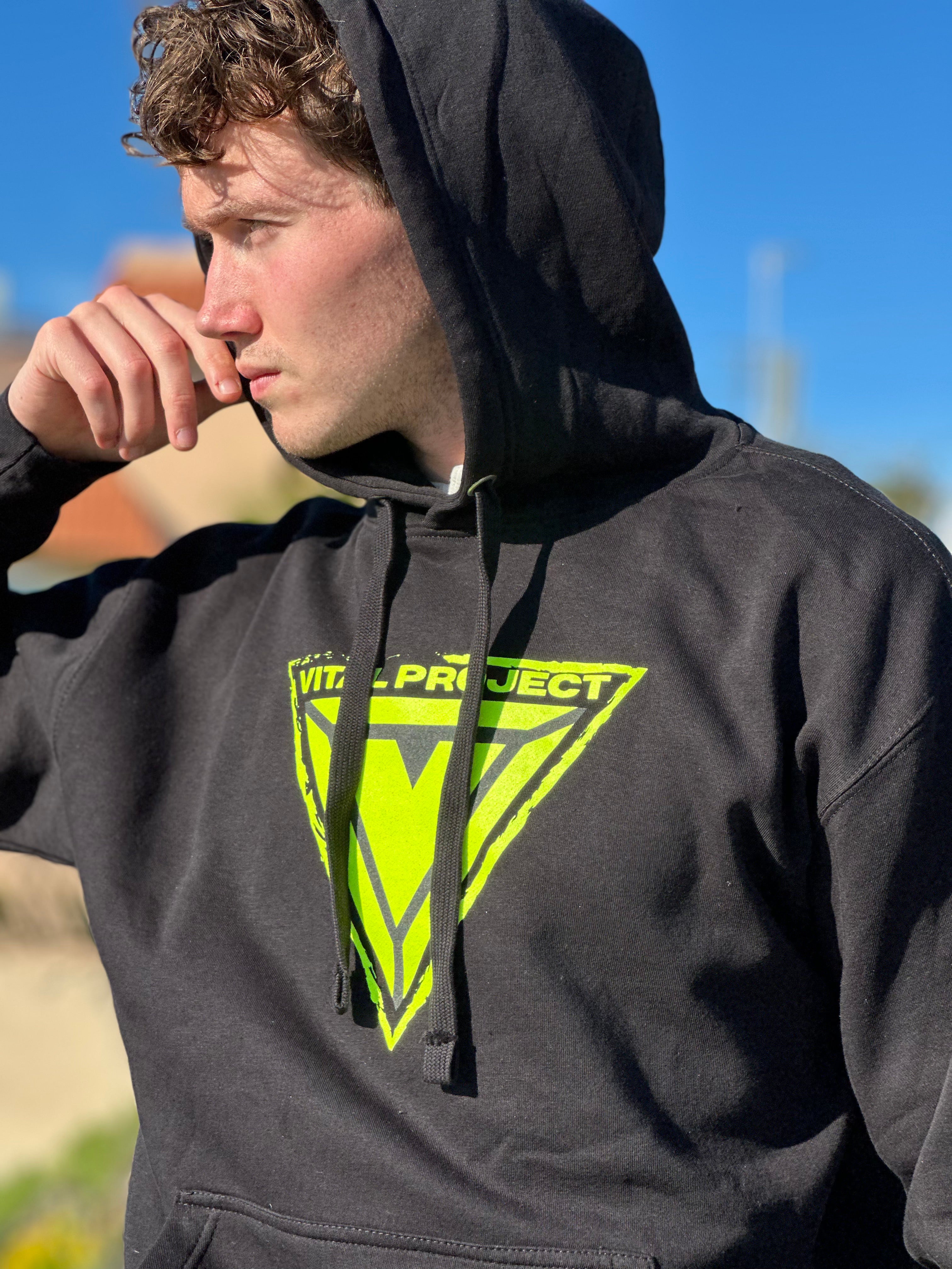 Neon Yellow Safety Green Reflective Hoodie — Vital Project