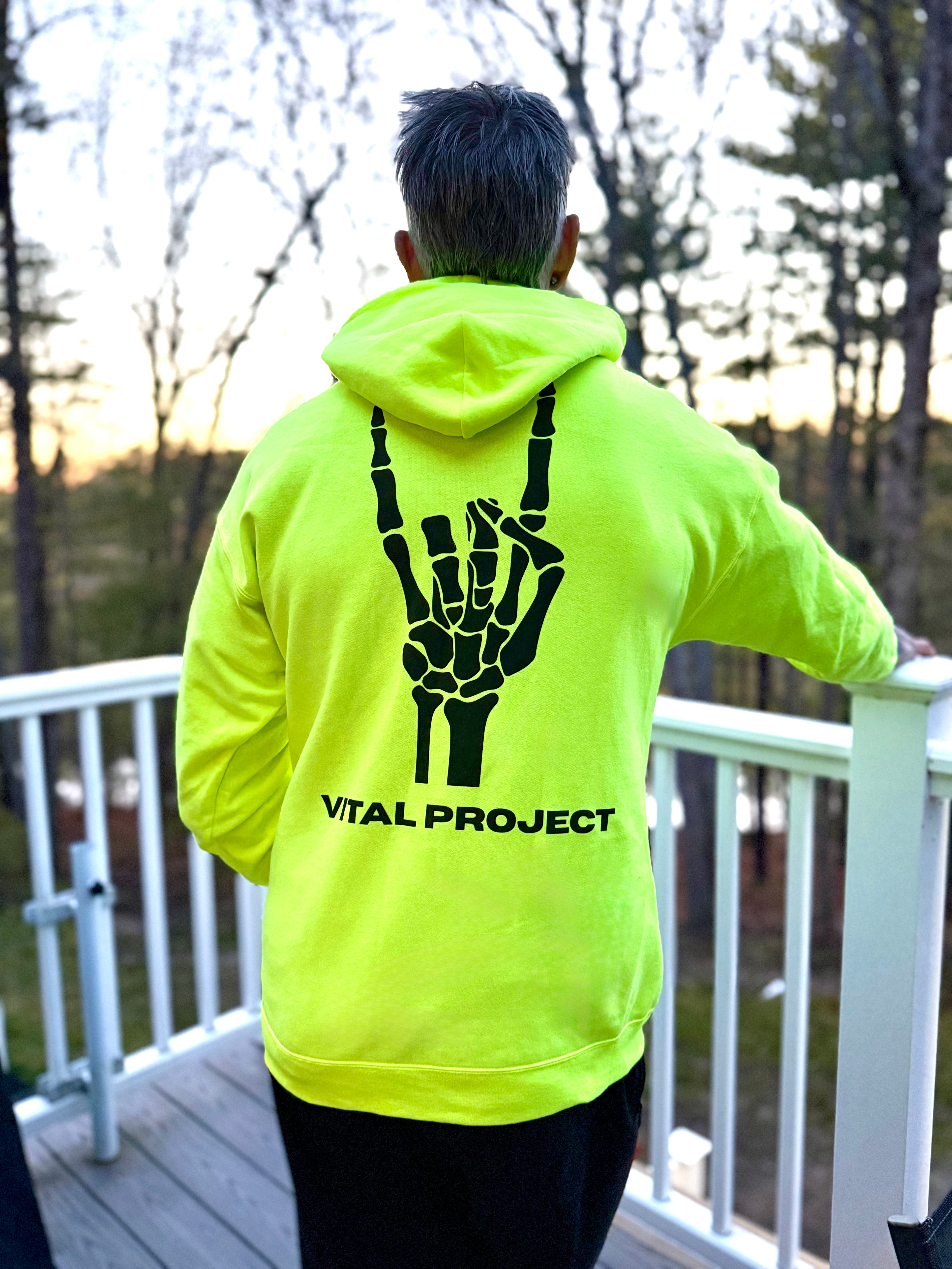 Neon Rocker Hoodie — Yellow, Pink & Orange