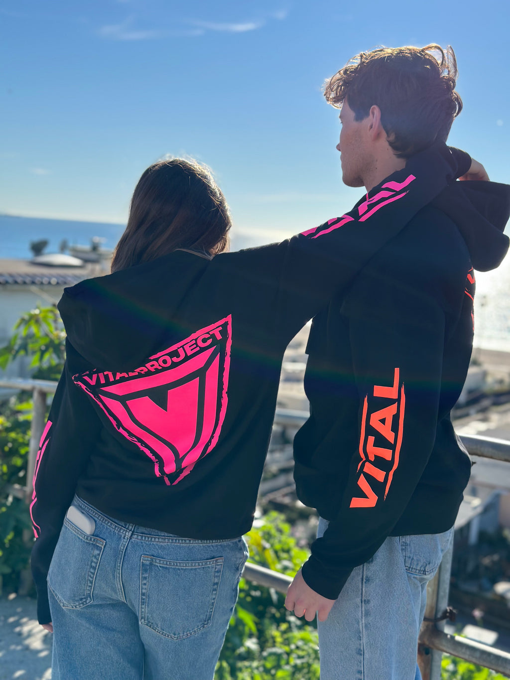 Original Vital Hoodie in Neon Electric Orange Safety Orange Hi-Vis Reflective