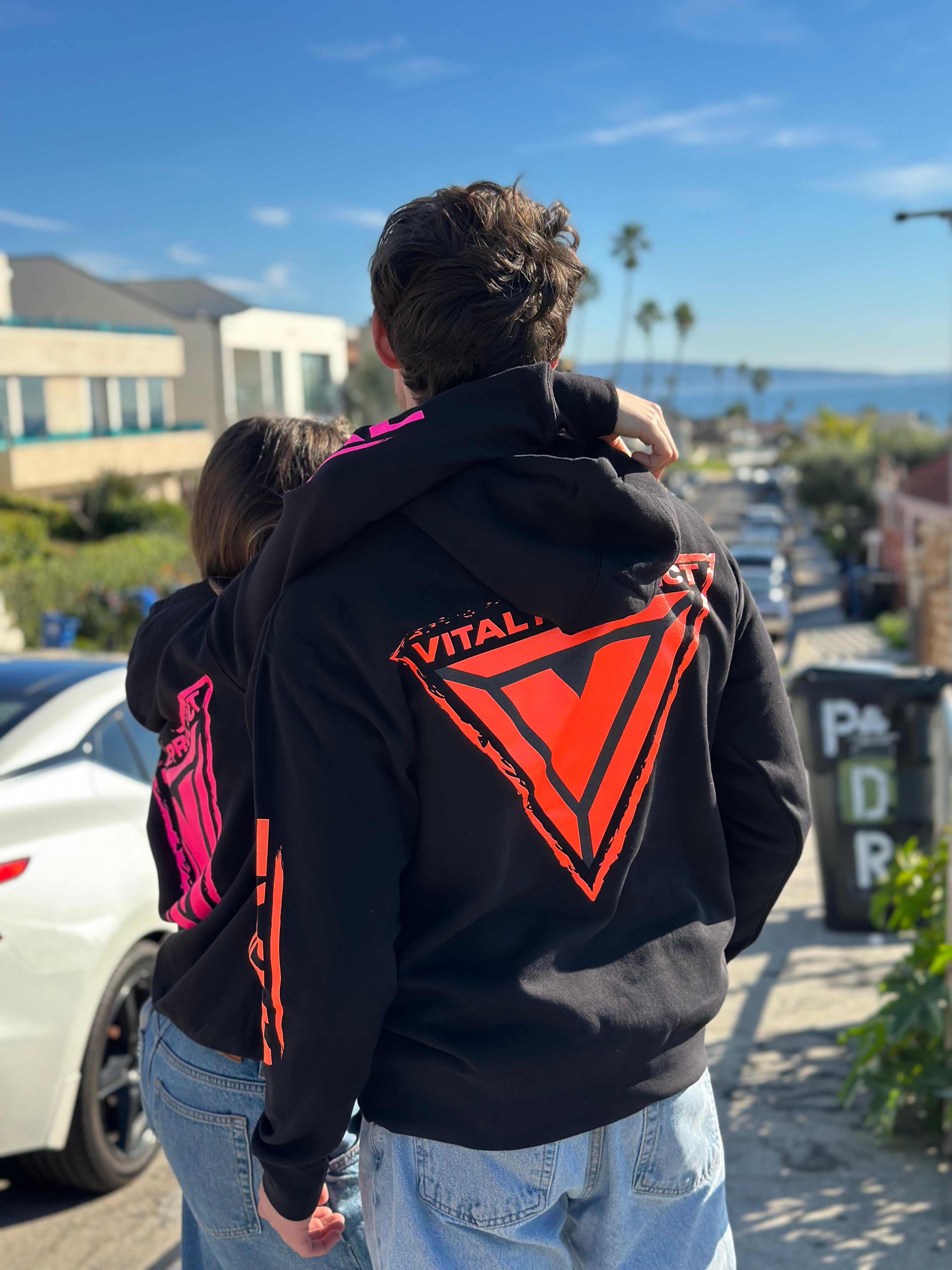 Original Vital Hoodie in Neon Electric Orange Safety Orange Hi-Vis Reflective
