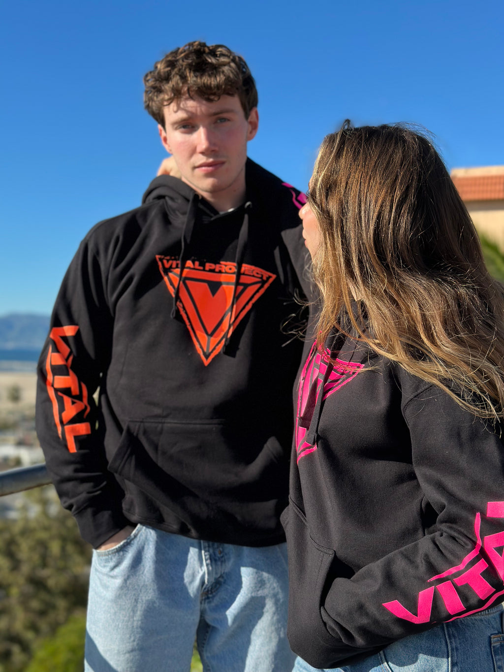 Original Vital Hoodie in Neon Electric Orange Safety Orange Hi-Vis Reflective Streetwear