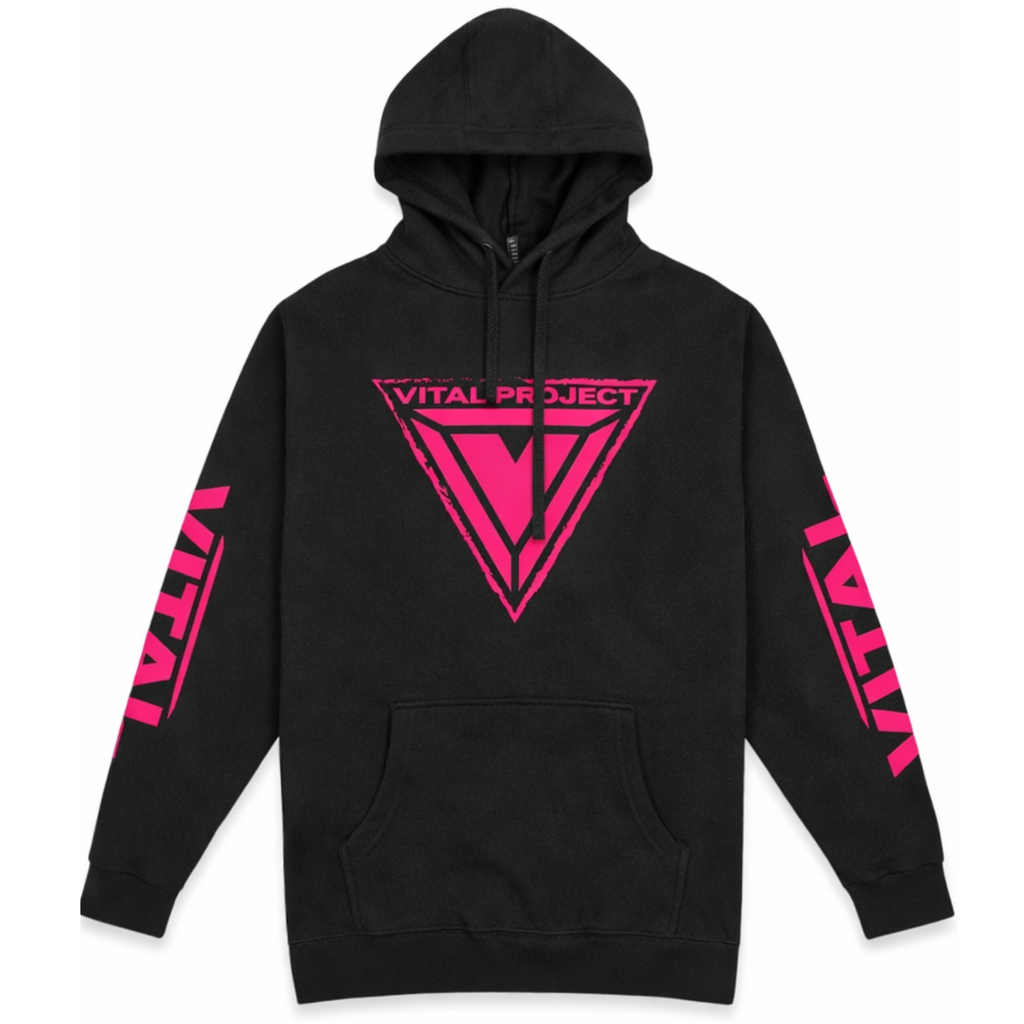 Original Vital Hoodie in Neon Electric Pink Safety Pink Hi-Vis Reflective Streetwear