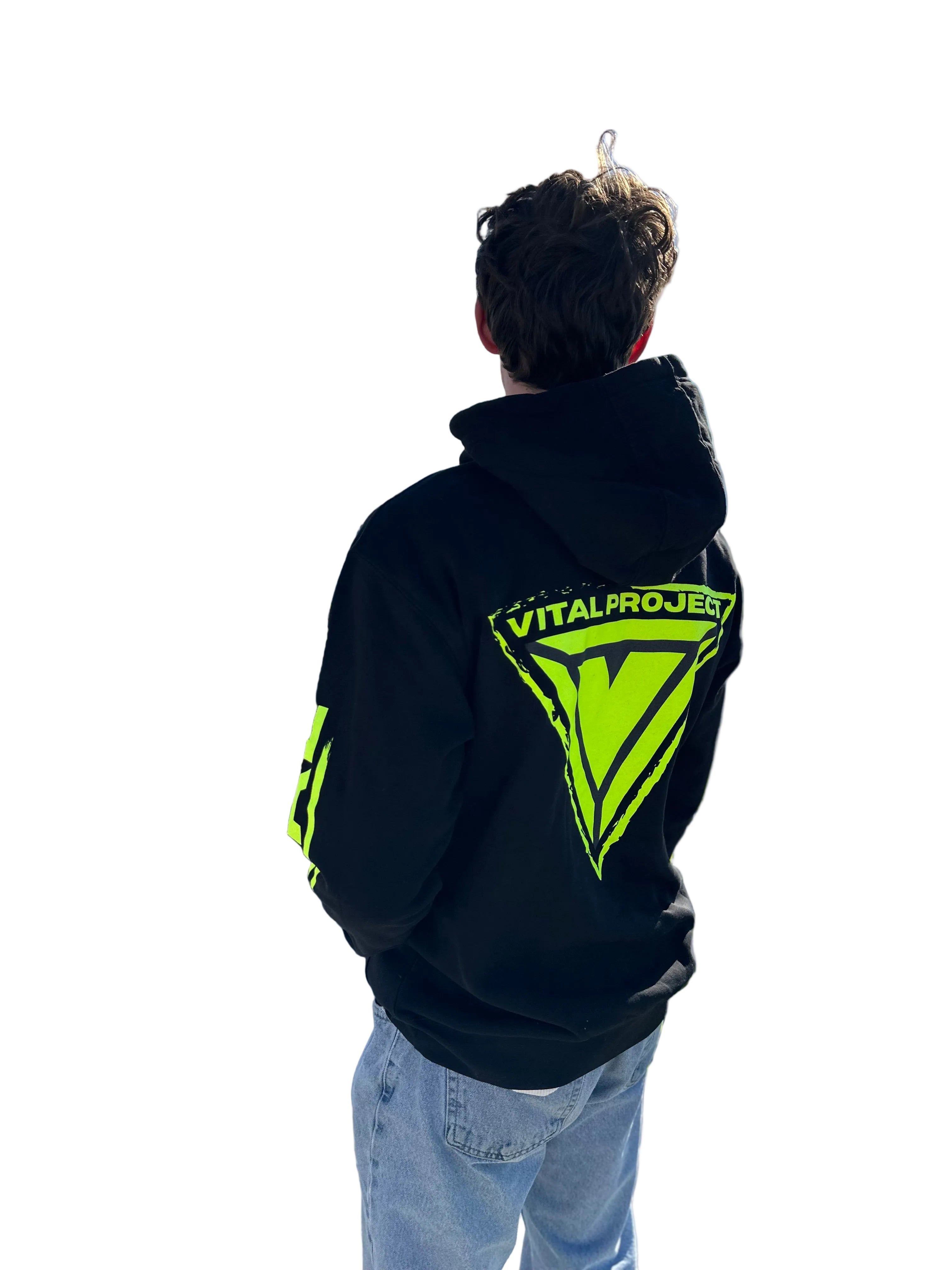 Original Vital Hoodie in Neon Yellow Safety Green Hi-Vis Reflective